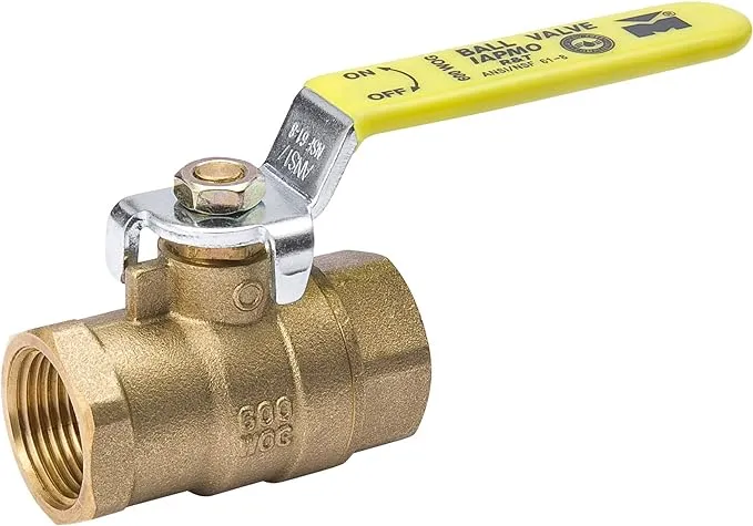 B&K 107-814NL Ball Valve, 3/4 in Connection, FPT x FPT, 600/125 psi Pressure, Manual Actuator, Brass Body Chrome