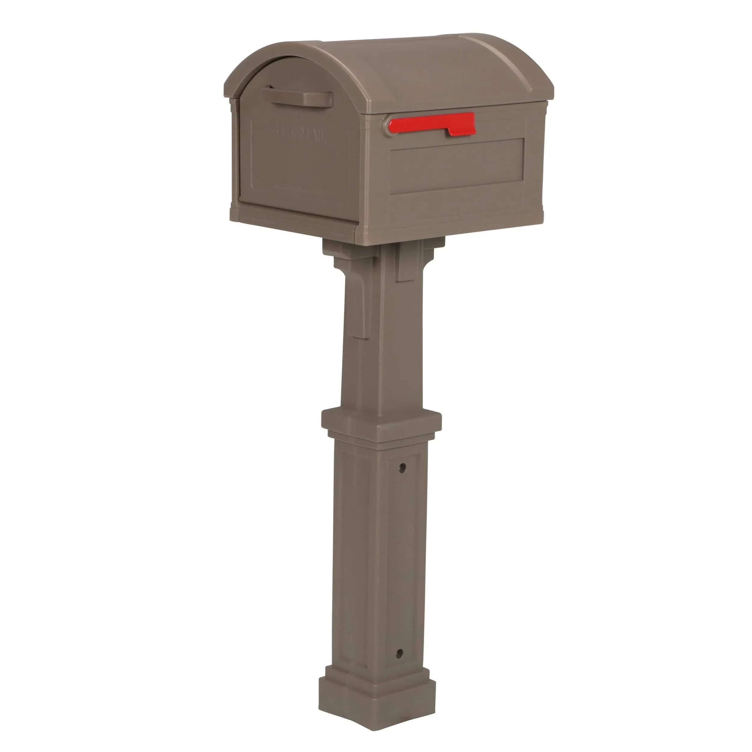 ARCHITECTURAL MAILBOXES Grand Haven Plastic, Mailbox and Post Kit, Mocha