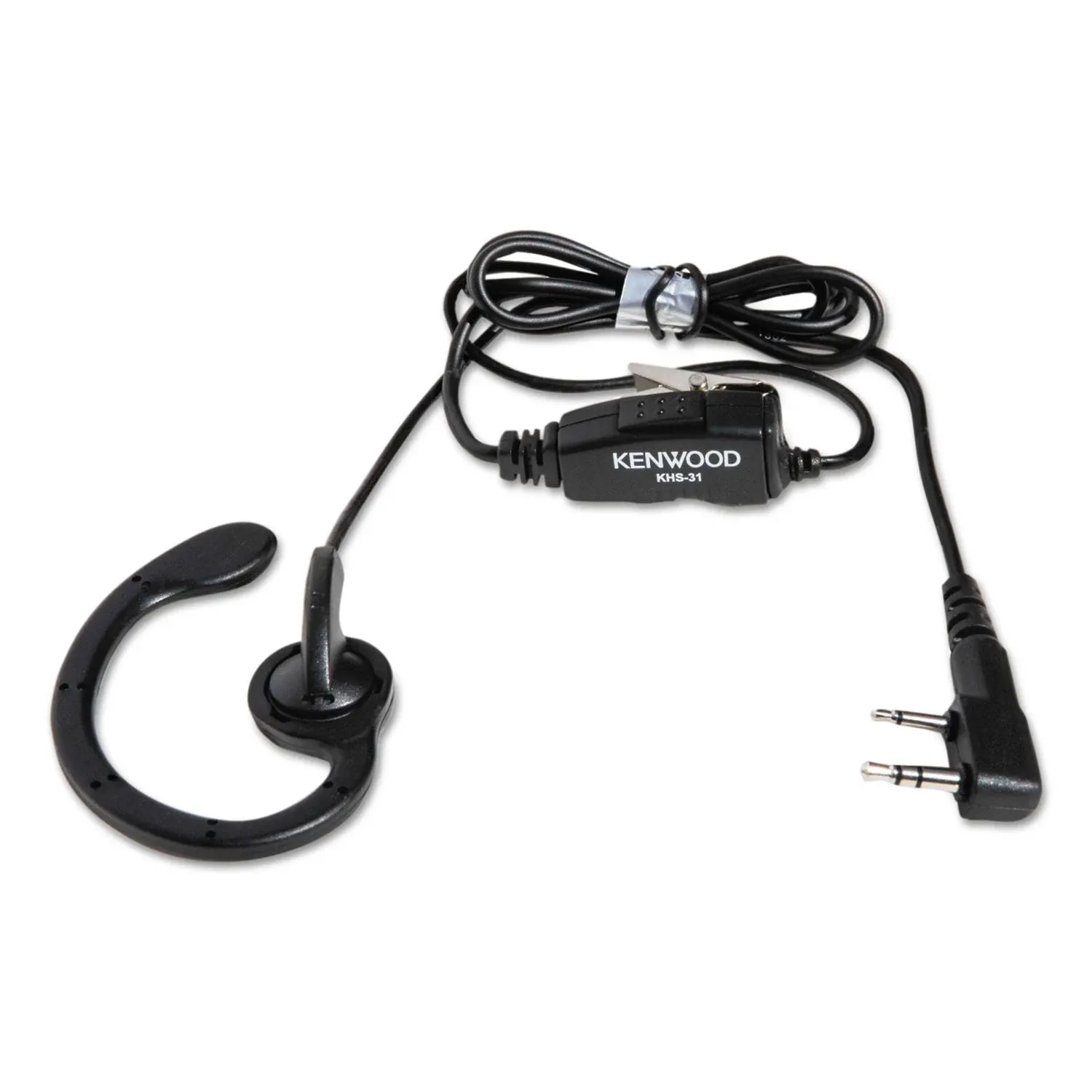 Kenwood KHS-31C C-Ring In-Line Push-to-Talk Headset, Black