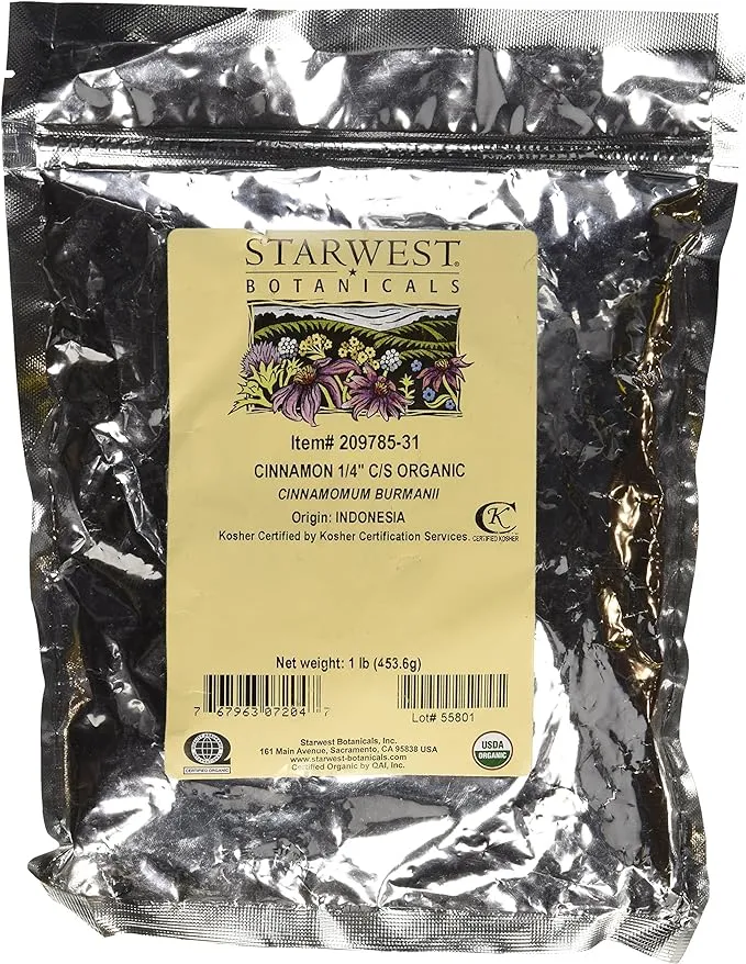 Organic Cinnamon C/S Starwest Botanicals 1 lbs Bulk