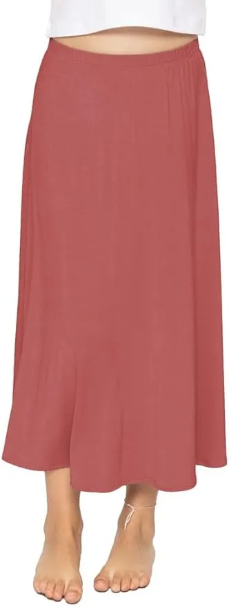 STRETCH IS COMFORT Youth Girls Flowy A-Line Skirt Knee Length and Ankle Length | Kids | Sizes 4-16