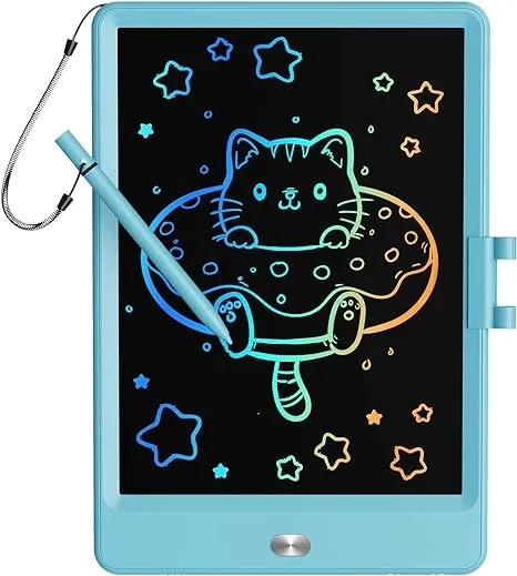 TEKFUN LCD Writing Tablet Doodle Board, 10inch Colorful Drawing Tablet Writing Pad, Girls Gifts Toys for 3 4 5 6 7 Year Old Girls Boys (Blue)