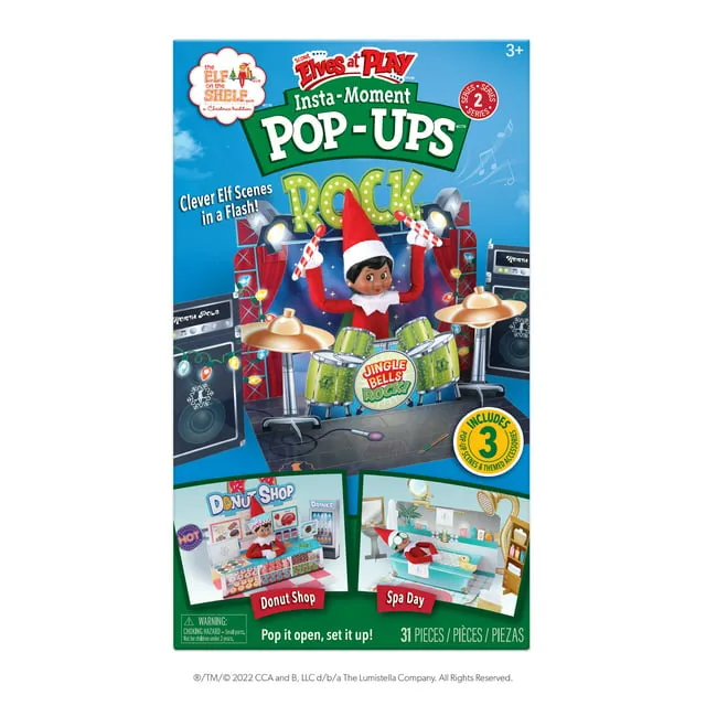 The Elf on the Shelf Insta-Moment Pop-Ups-Includes 3 Fun backdrops and pop Out Accessories for Easy Scenes!