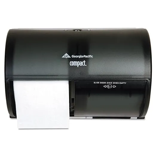 Compact 2-Roll Side-by-Side Coreless High-Capacity Toilet Paper Dispenser