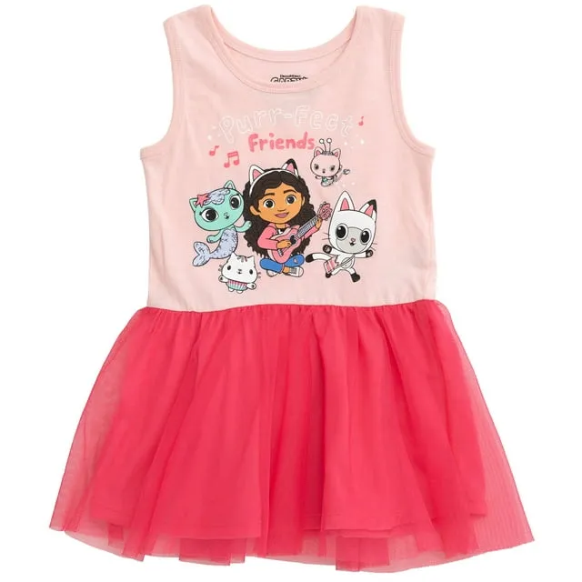 DreamWorks Girls Gabbys Dollhouse Dress Kids Gabby's Floral Skater Dress