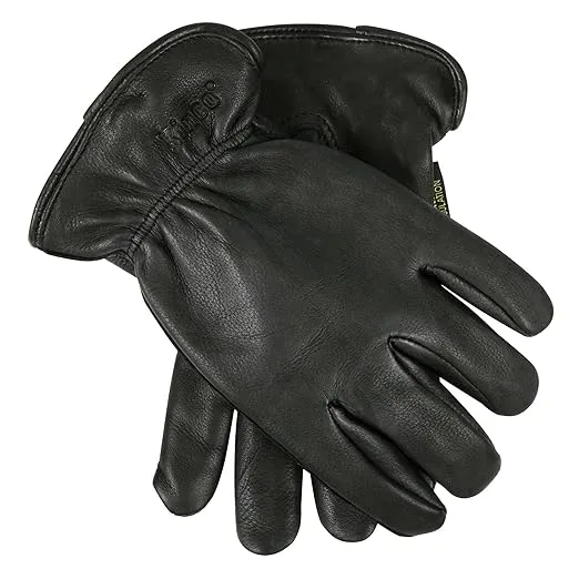 Kinco Lined Black Premium Deerskin Driver Gloves