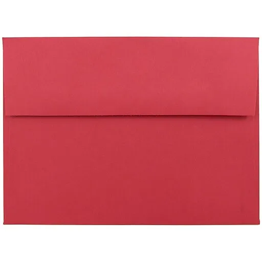 JAM Paper A7 Invitation Envelope, 5 1/4" x 7 1/4", Red, 50/Pack (15945I)