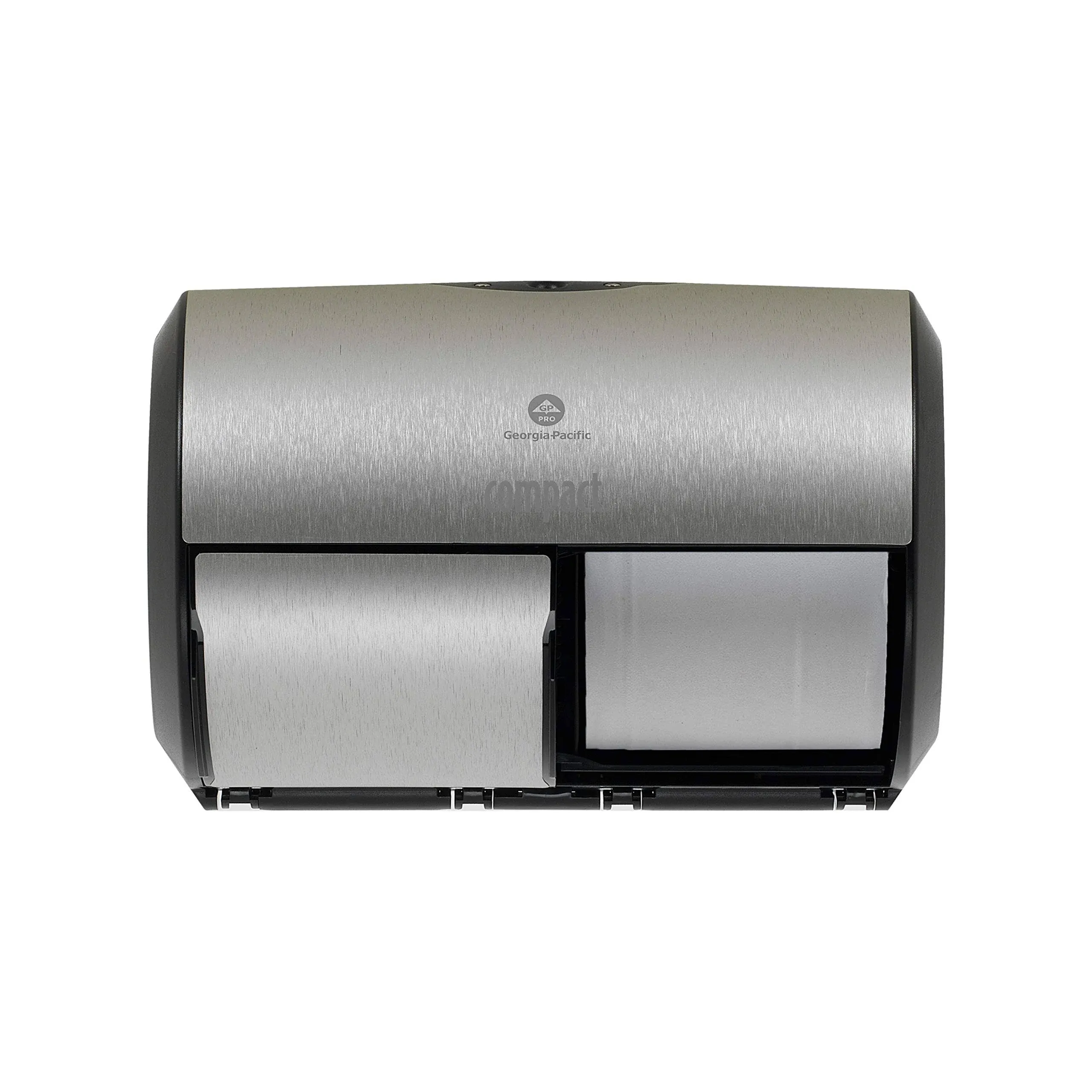 Georgia Pacific 56796A Compact Coreless Side-by-side Double Roll Tissue Dispenser, 11 X 7 3/8, Silver