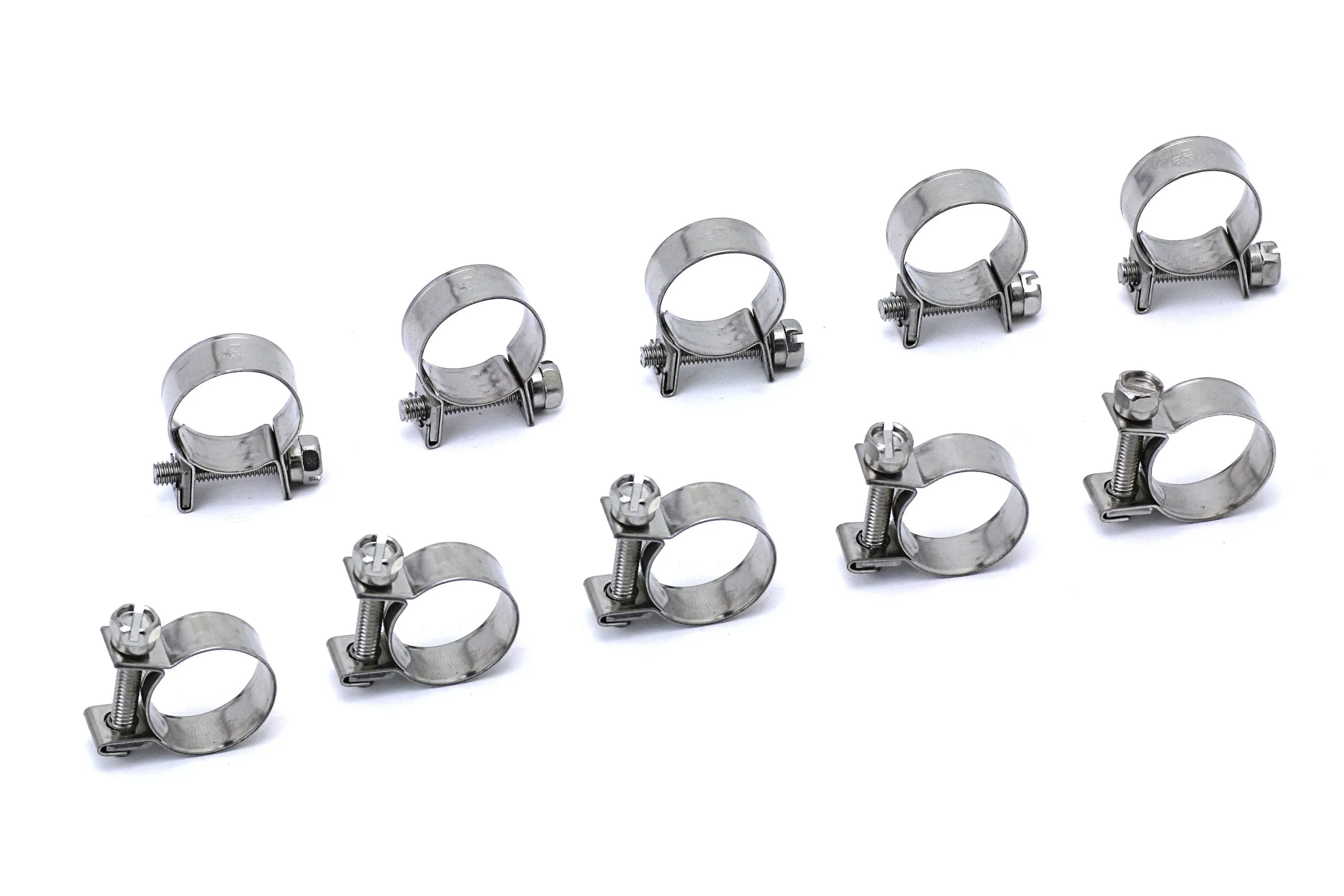 HPS SAE #15 Stainless Steel 3/8" Fuel Injection Hose Clamps 10pc Pack