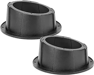 KEMIMOTO 6.5 Inch Speaker Pods, 2PCS Universal Angled Boxes Enclosures for 6.5" Speakers Compatible with UTVs, RVs, Cars, Boats, Trunks, Trailers - 9.56 Inch Surface Mount (Black)