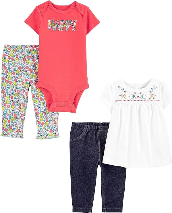 Simple Joys by Carter's Baby Girls' 4-Piece Bodysuit