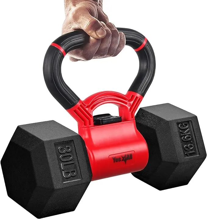 Yes4All Combo Kettle Grip Rubber Hex Dumbbell