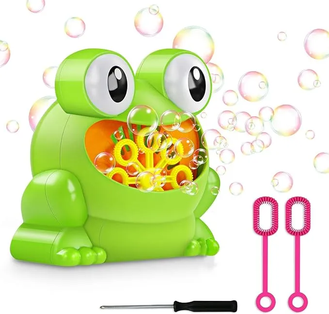 Automatic Bubble Machine, Bubble Blower Toys for Kids, Frog Bubble Blower Machine Make Over 500 Bubbles per Minute for Birthday Party, Wedding, Indoor and Outdoor Games