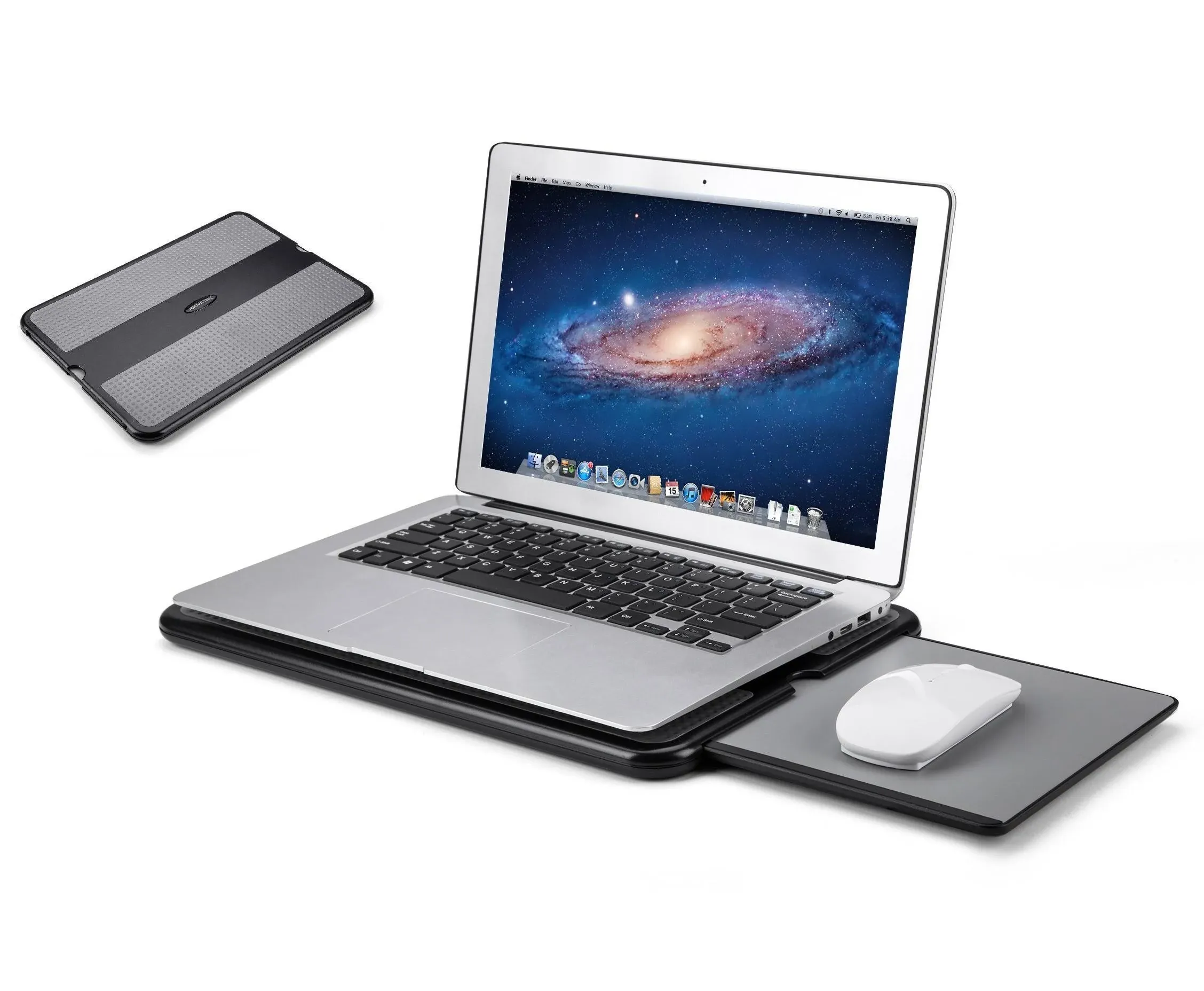 Portable Laptop Lap Desk Retractable Mouse Pad Non-Slip Notebook Stand Cooler   