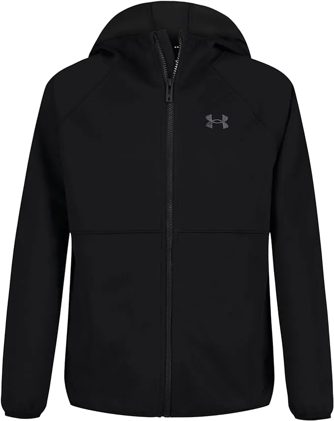 Under Armour Boys' Sim Softshell Jacket, Hooded with Zipper Closure, Water-Resistant & Lightweight