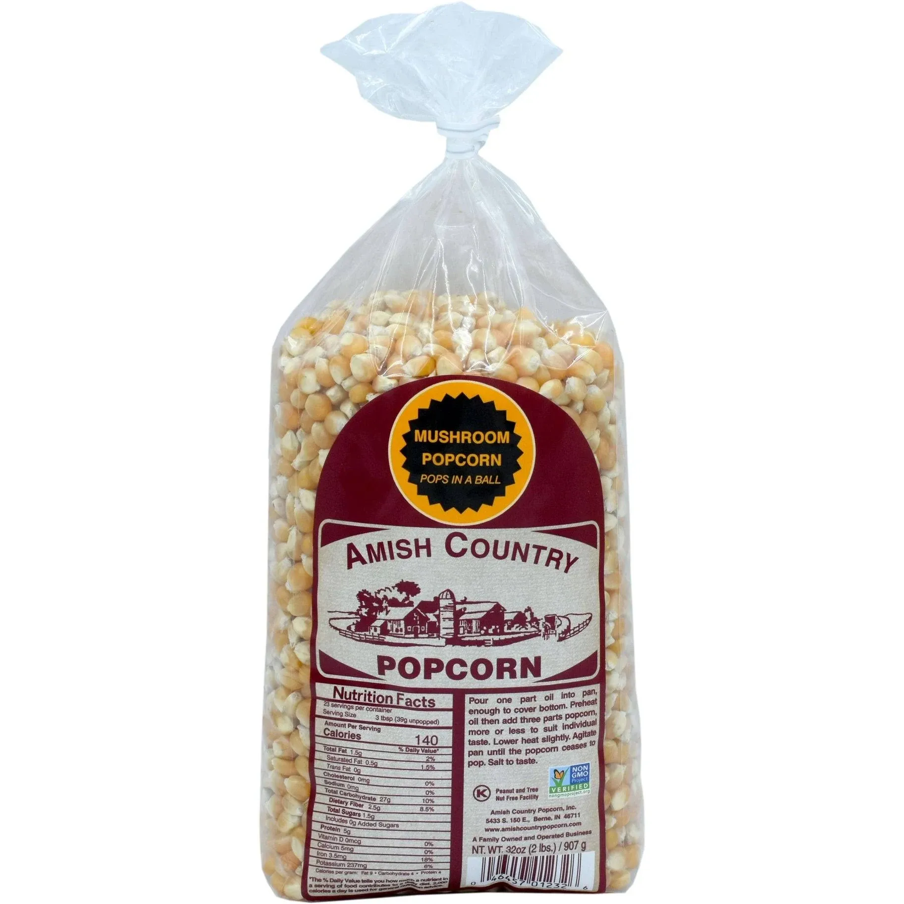 Amish Country Popcorn | 6 lb Bag | Mushroom Popcorn Kernels | Old Fashioned, Non-GMO and Gluten Free (Mushroom - 6 lb bag)