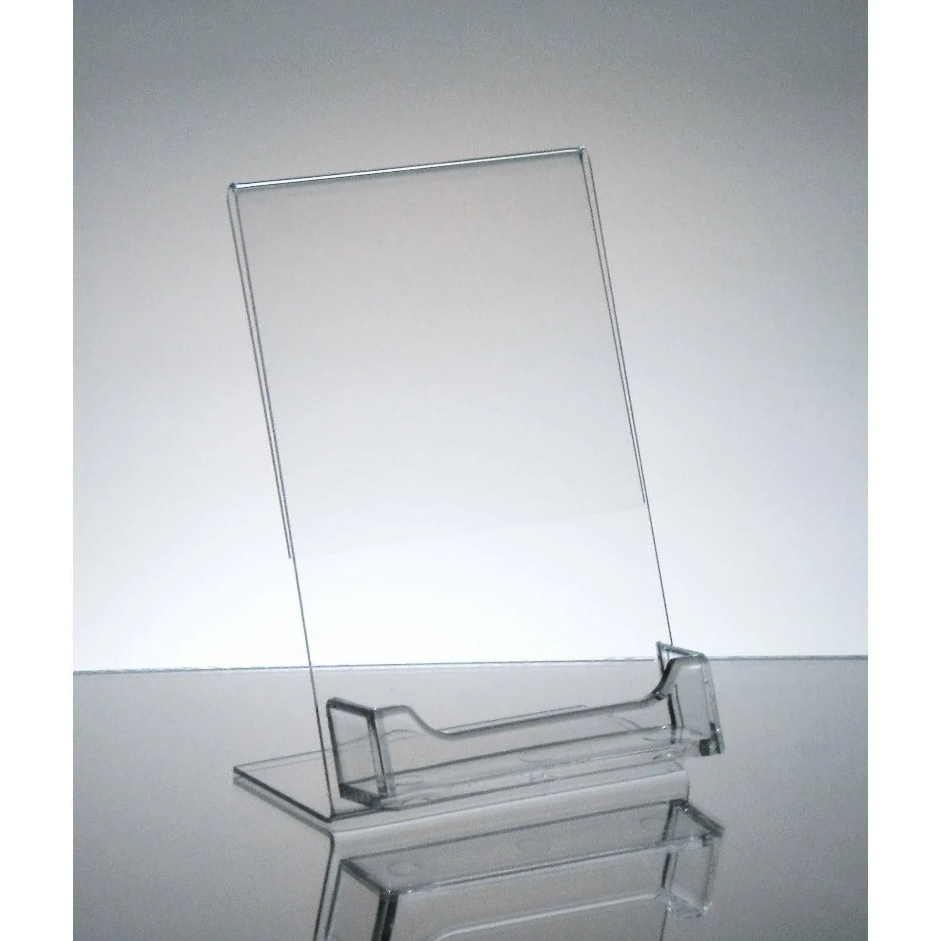 Dazzling Displays 10-pack Acrylic 4x6 Slanted Sign Holders with Business Card Holder