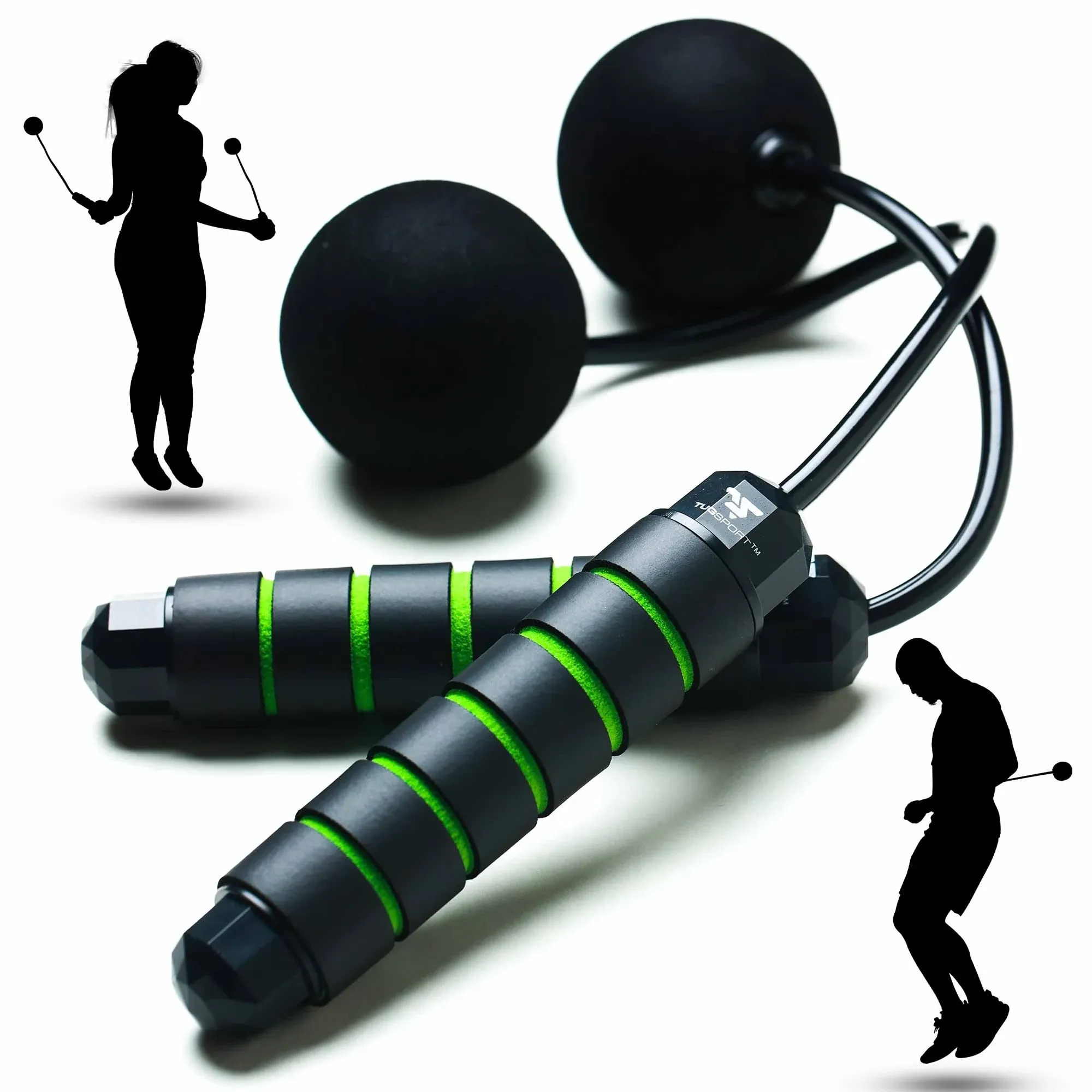 TugSport Bod Ropes Cordless Jump Rope Beachbody MBF - Adjustable Length Ropes ...