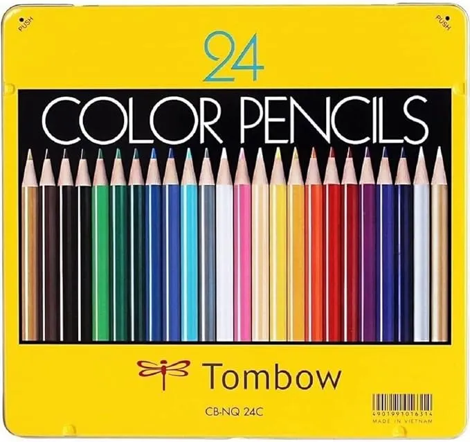 Tombow Colored Pencil Can Case type NQ 24 Colors CB-NQ24C from Japan