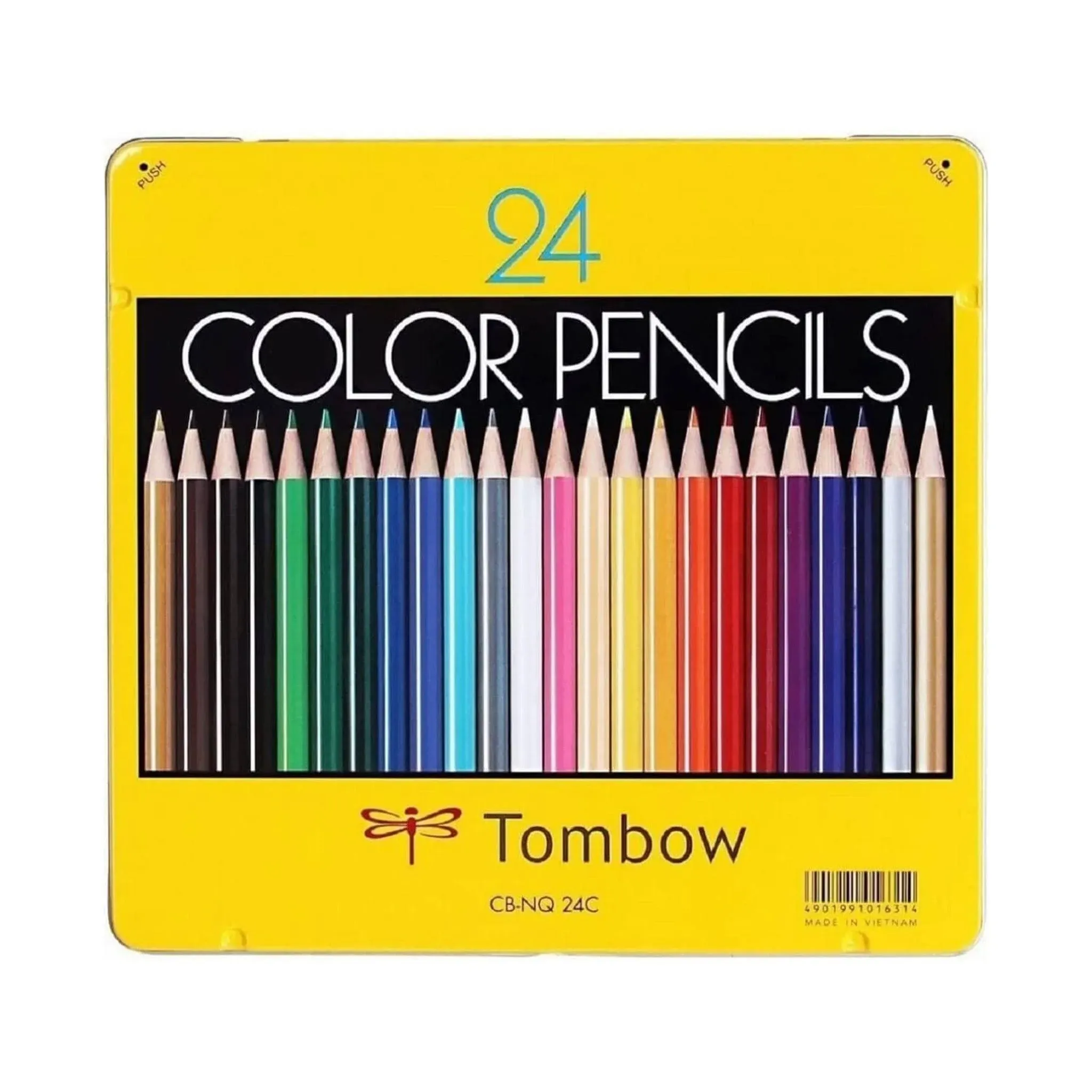 Tombow Colored Pencil Can Case type NQ 24 Colors CB-NQ24C from Japan