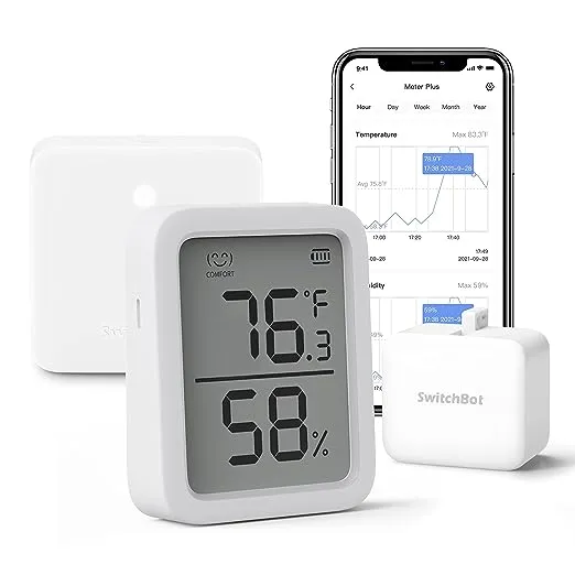 SwitchBot Home Automation Starter Kit (Smart Switch, Thermometer/Hygrometer, Hub ...