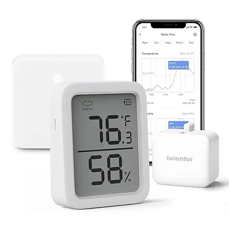 SwitchBot Home Automation Starter Kit (Smart Switch, Thermometer/Hygrometer, Hub Mini, Remote), Compatible with Alexa, Google Home, HomePod, IFTTT, 2.4GHz only