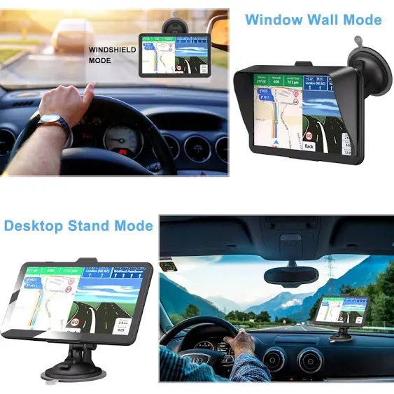 Car GPS Navigation Vehicle GPS Truck Navigation 2024 Maps 7 Inch Touch Screen Lorry Voice GPS Navigation Speeding Warning Free Lifetime Maps Update of United States Canada Mexico