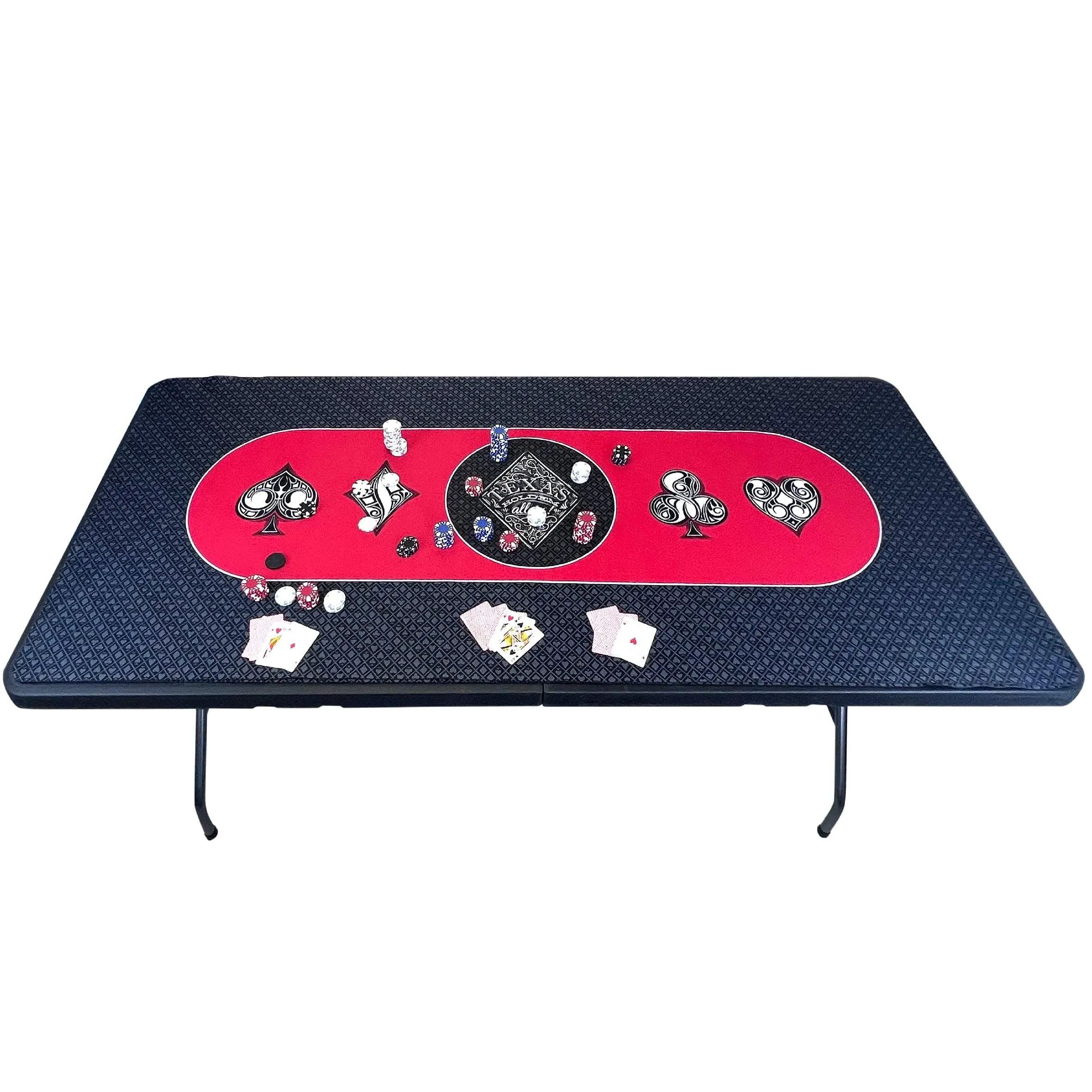 EasyGO Poker Table &amp; Top Pad – for Texas Holdem Casino Style – 78” X 36” Rect...