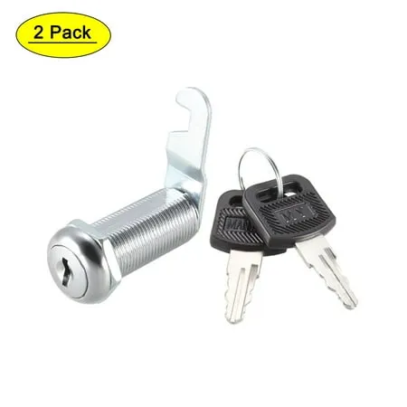 Uxcell Cam Lock 40mm Cylinder Long for Max 1-3/8-inch Panel Keyed Different 2Pcs