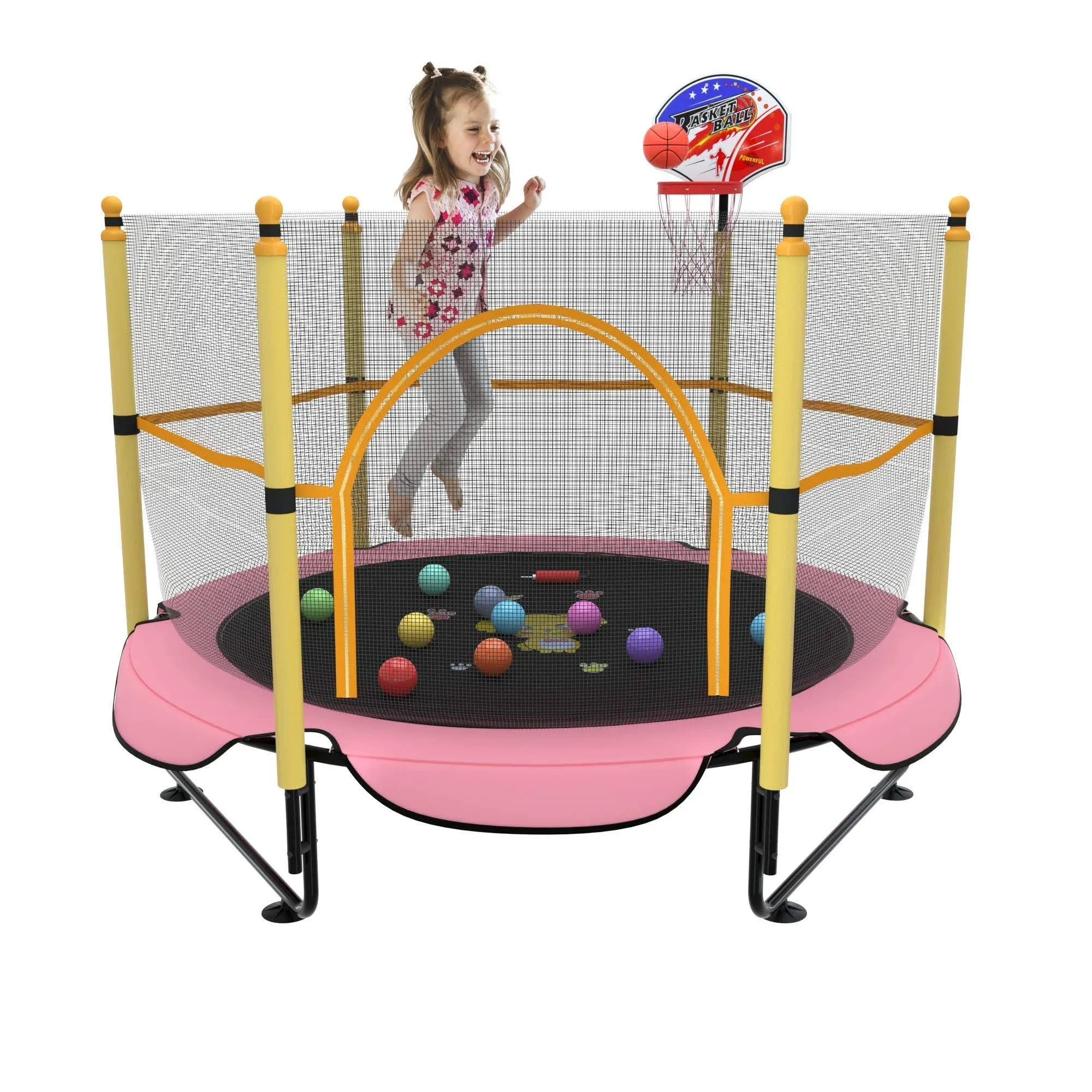 Kawuneeche 5FT Trampoline for Kids Toddler Indoor Trampoline with Safety Encl...