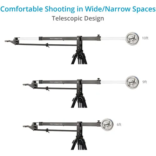 PROAIM 10' Wave-2 Jib Crane for Camera/Gimbals/Pan Tilt Heads. Includes 100mm Bowl with 75mm Bowl Adapter. for DSLR Video Camera Setups up to 25kg / 55lb (P-WV-2PL)