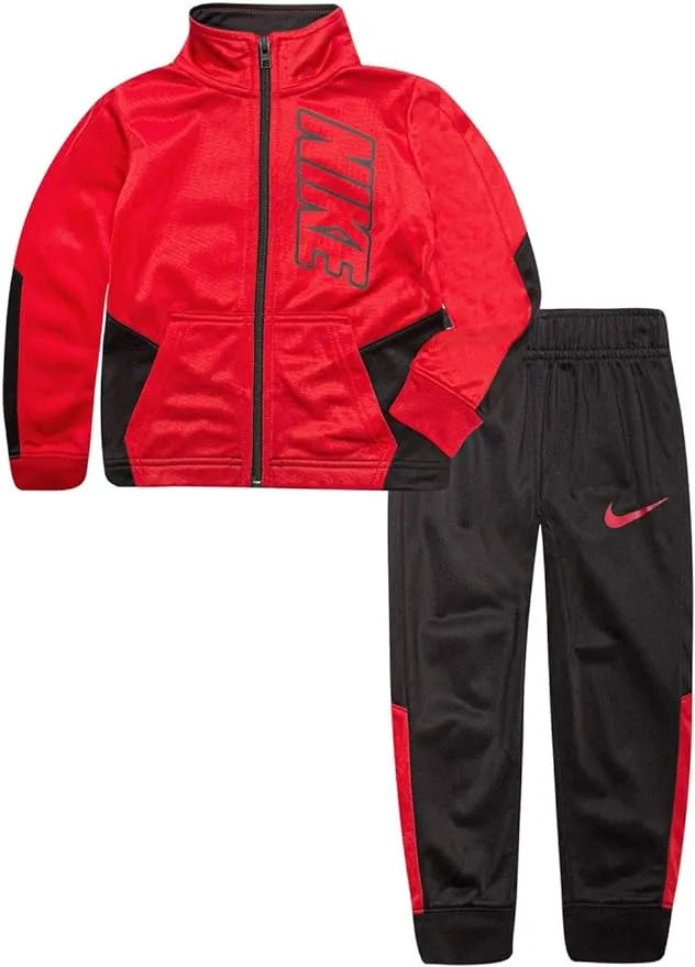 Nike Little Boys' Block Tricot Set Red/Black 4