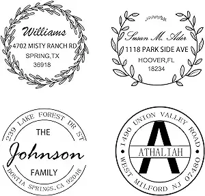 Custom Self Inking Return Address Stamp YQBOOM Personalized Address Stampers – Round