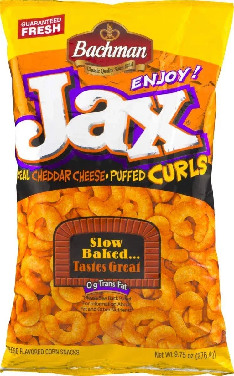 Bachman Jax Cheddar Cheese Puffed Curls 8.5 oz Bags (3 Bags)