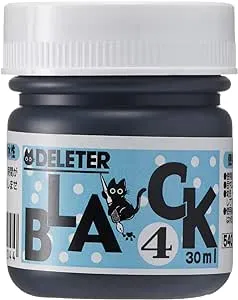 Deleter Manga Ink, Black 4, Versatile, Marker & Water Proof Extra Black Ink, Matte Black, 30ml/Bottle, 1 Bottle (341-0005),1-Pack