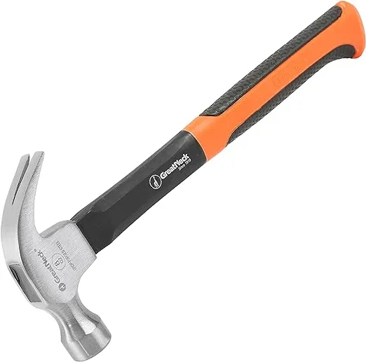 GreatNeck HG8C 8 Oz. Fiberglass Curved Claw Hammer, Small Hammer, Nail Hammer, Hammers Tools, Nail Hammering Tool, 8oz Claw Hammer