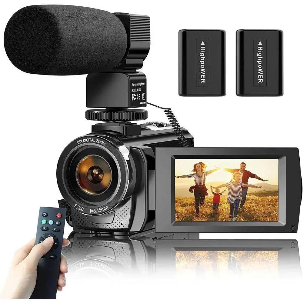 VAFOTON VAF-2572 Digital Camera Recorder FHD 1080P 24.0MP 16x with Mic and 2 ...