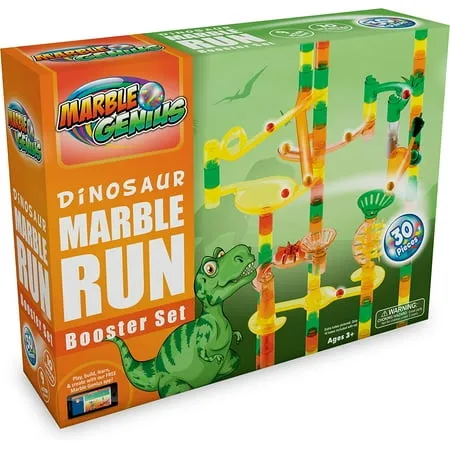 Marble Genius Dinosaur Booster Set (Add-On Set - 30 Marbulous Marble Run Toy Pieces)