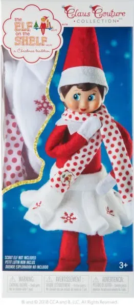 The Elf on the Shelf Claus Couture Collection Snowflake Skirt & Scarf- Scout Elf Not Included