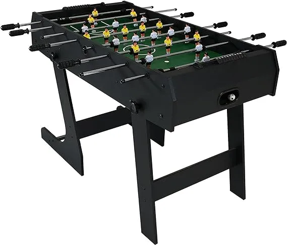 Sunnydaze 48-Inch Indoor Folding Foosball Table - Hollow Metal Rods - Space Saving Design