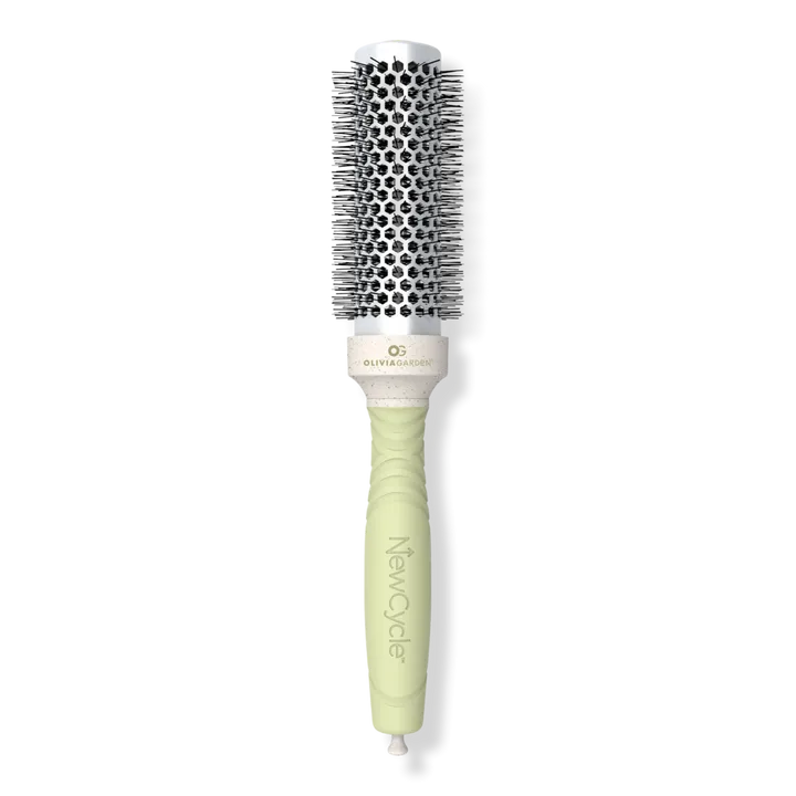 Olivia Garden NewCycle Round Thermal Hair Brush (not electrical) with ceramic barrel, ionic technology and made from 100% recycled material (except bristles)