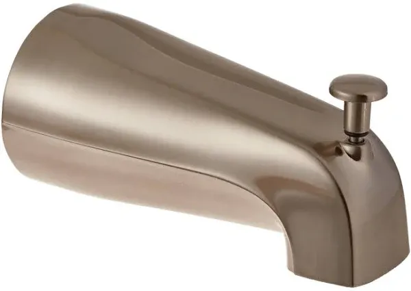 EZ-FLO 5-3/8 Inch Slide-On Zinc Bath Tub Diverter Spout with Hex Wrench and Set Screw, 1/2-inch Copper Pipe, Brushed Nickel, 15088