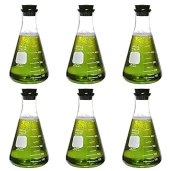 Corning Pyrex #4980-500, 500ml Narrow Mouth Erlenmeyer Flask with Rubber Stopper (Pack of 6)