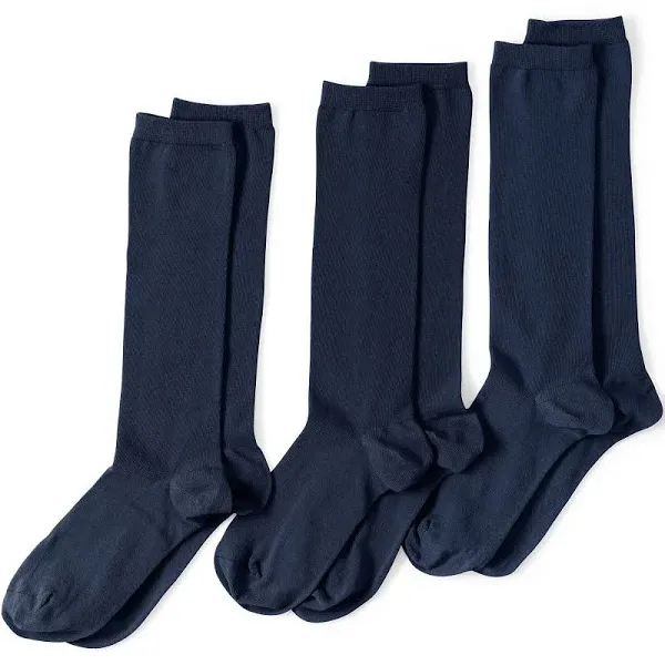 Women's Lands' End Seamless Toe Solid Trouser Socks 3-Pack