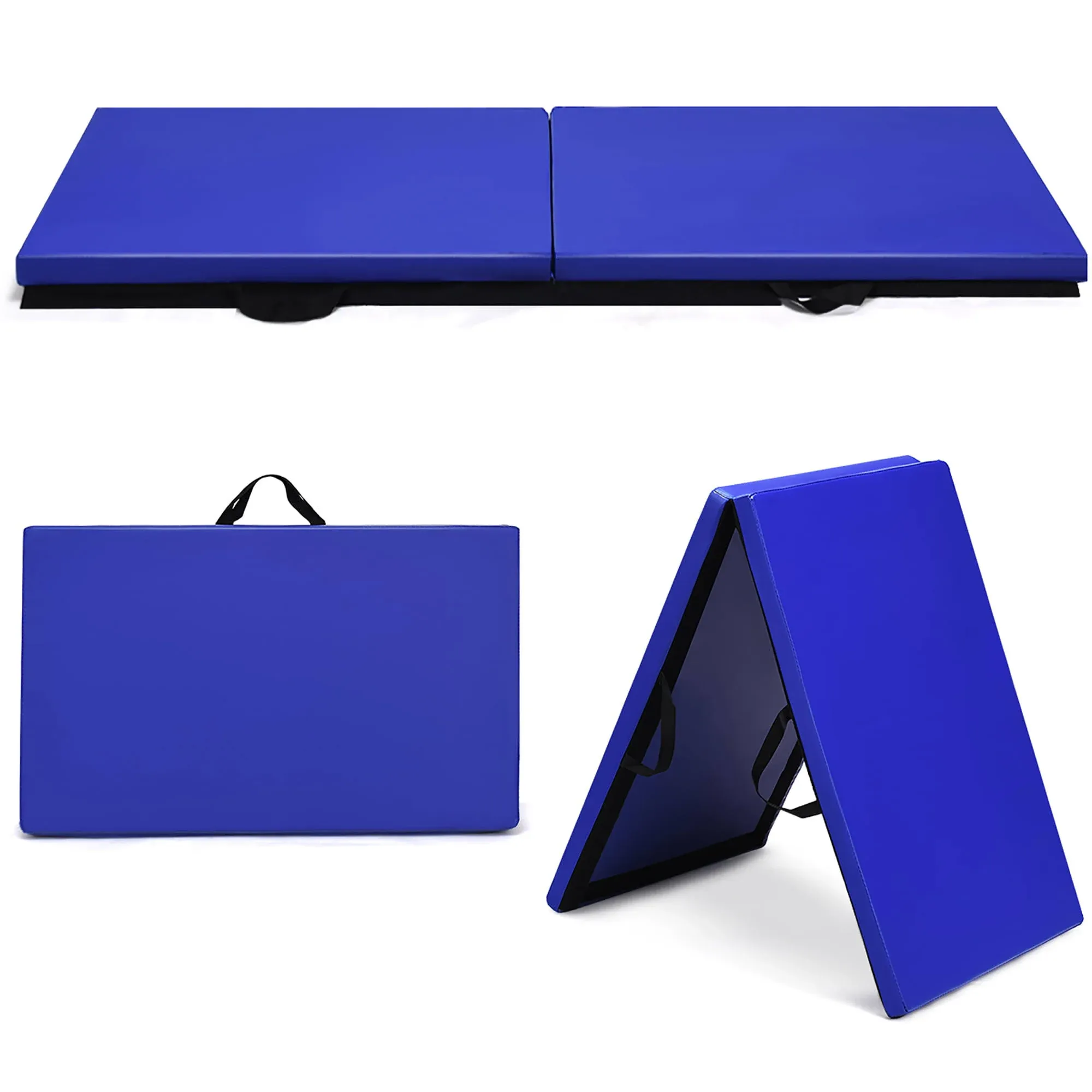 Gymnastics Tumbling Mat 6&#039;x4&#039;x2&#034;Thick Folding Exercise Mat w/Handle for Home Gym