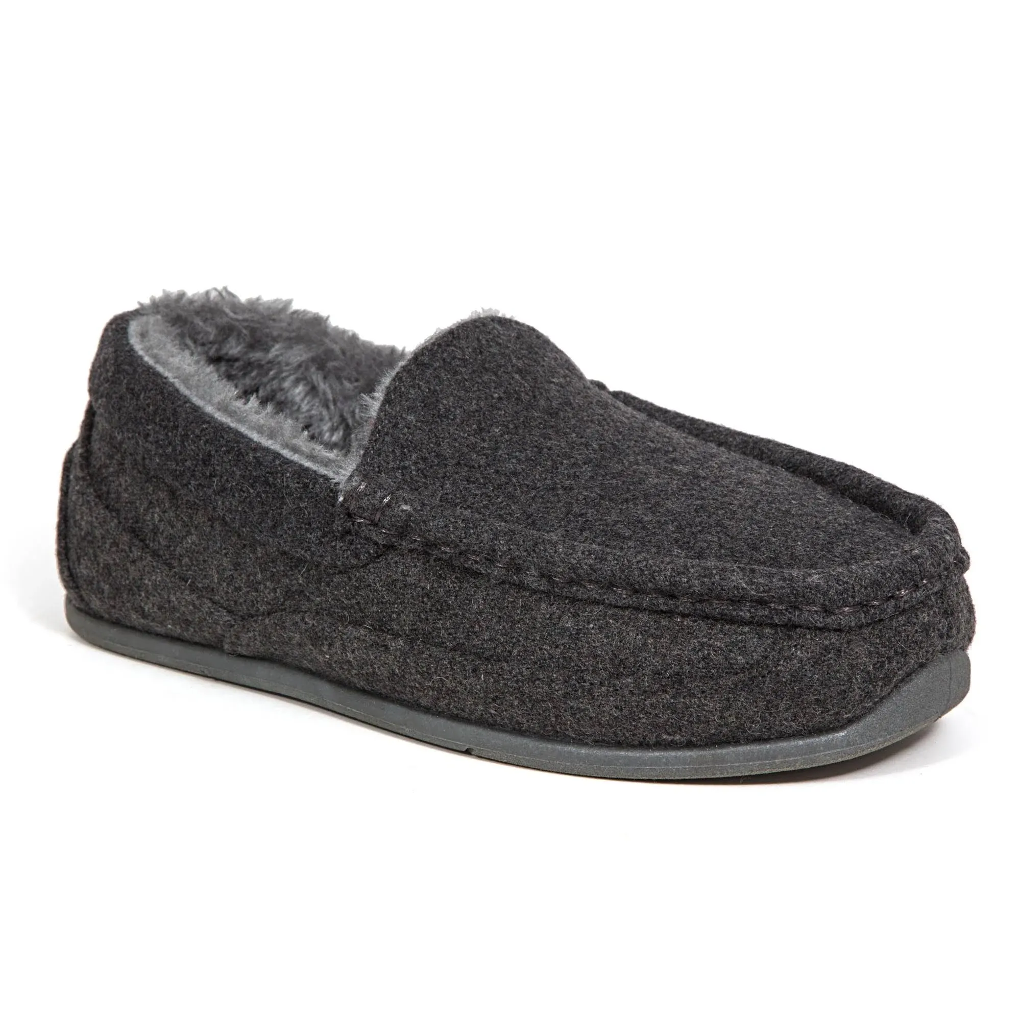 Deer Stags Kids' Lil Spun Slipper - Dark Grey - 4 Big Kid Medium