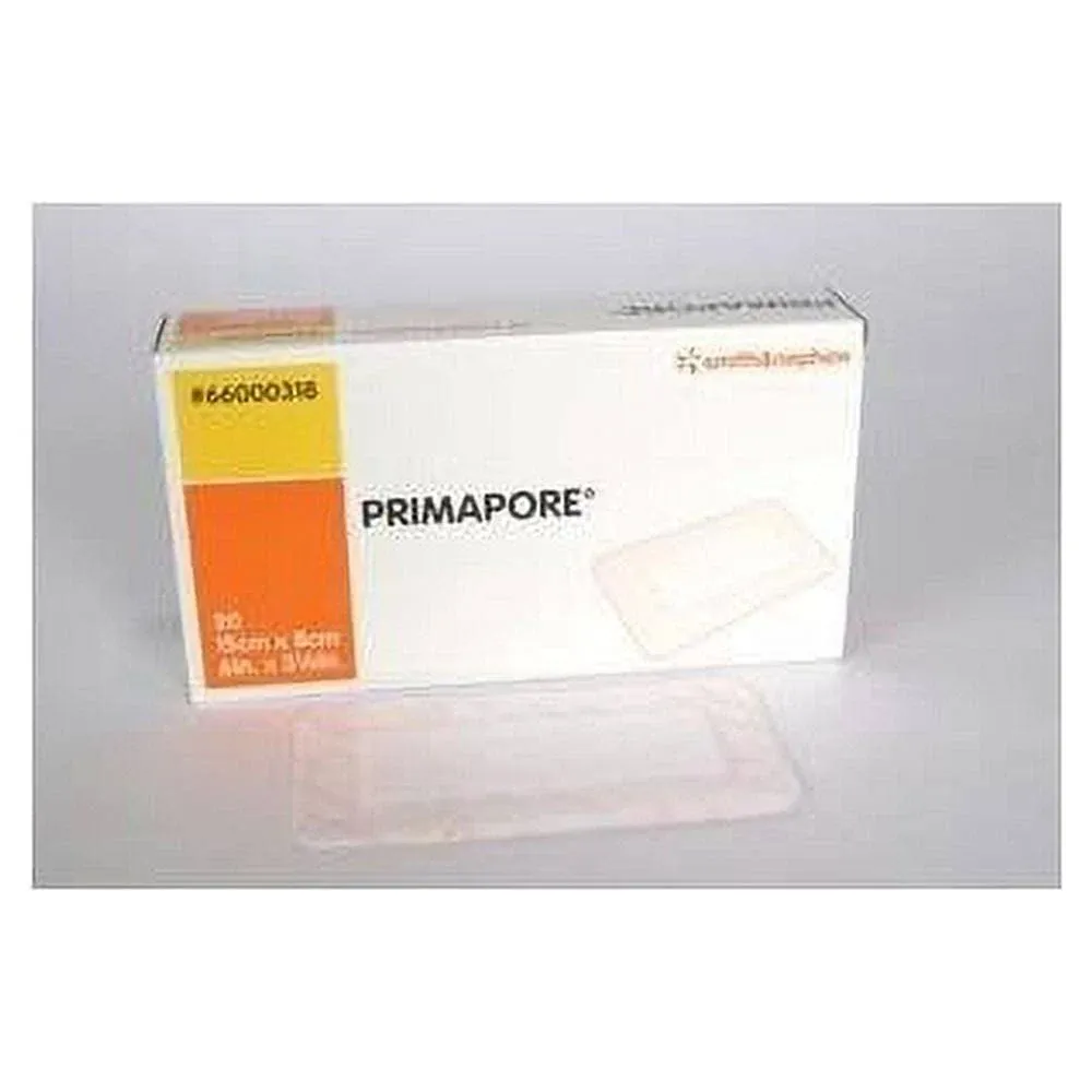 Smith & Nephew Adhesive Dressing Primapore 3.125 x 6" Polyester Rectangle Tan ...