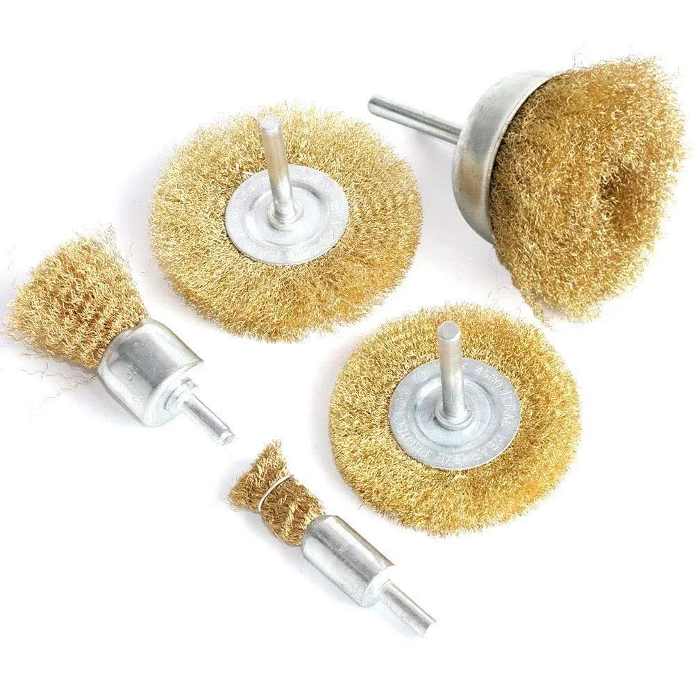 Wire Wheel Brush Kit 1/4 Inch Shank 0.13mm True Brass NEW