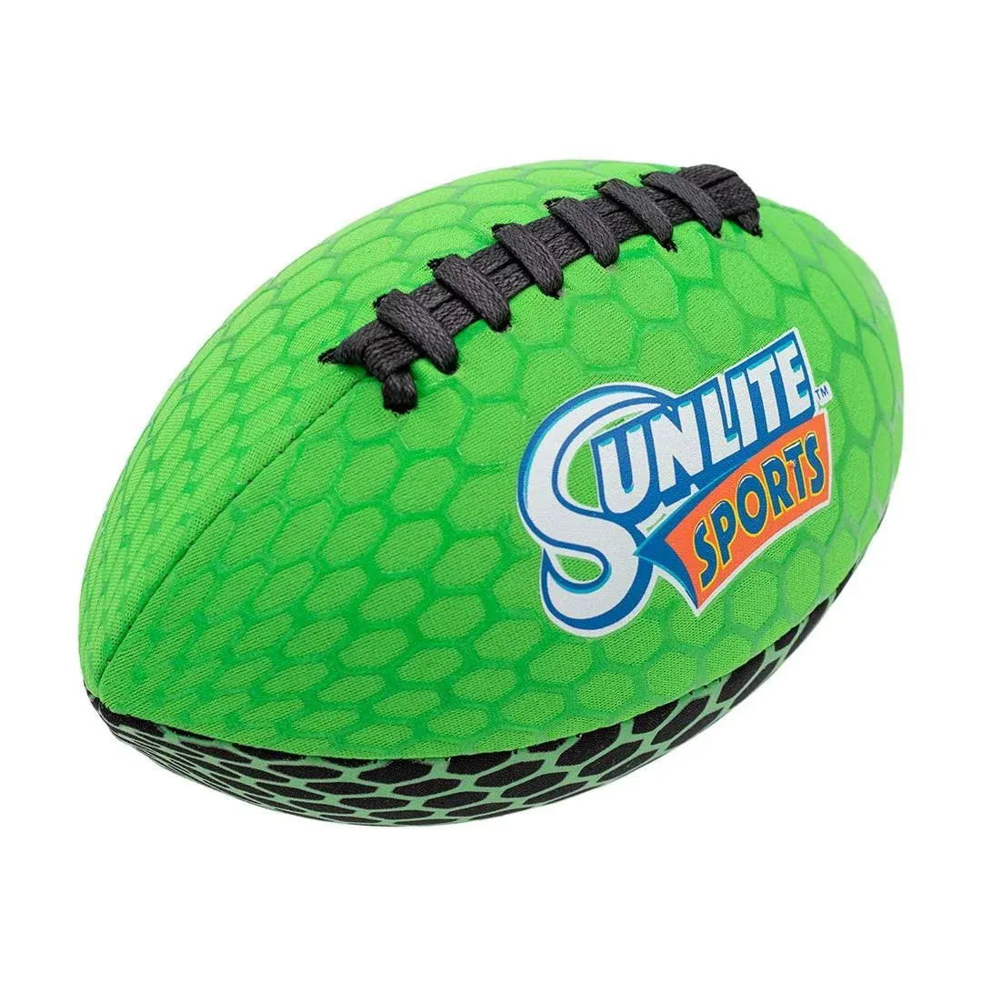 Sunlite Sports Football with Glowing Surface at Night, Waterproof, Outdoor Sports and Pool Toy, Beach Game, Neoprene,