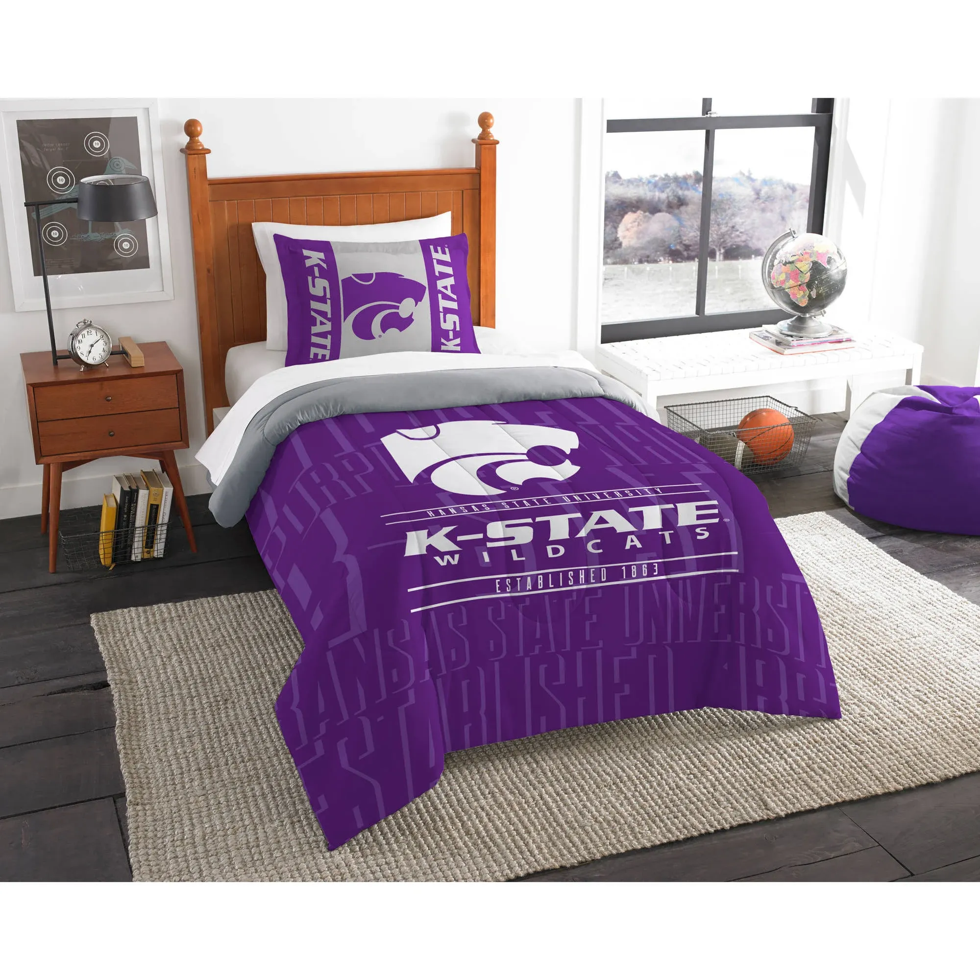 Kansas State Wildcats NCAA Modern Take Twin Comforter Set